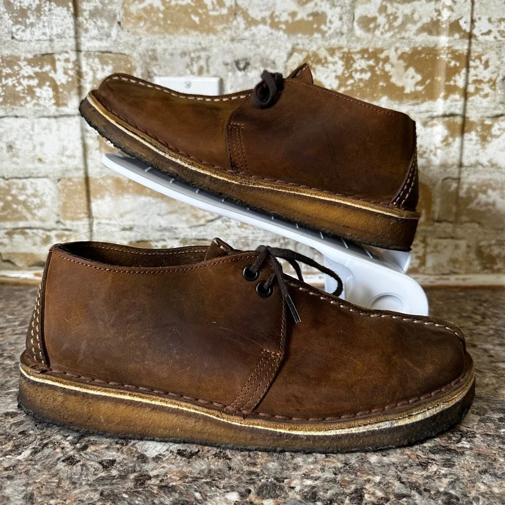 Clarks Desert Trek Men 8.5 Brown Good Beeswax Leather Crepe Sole 31319